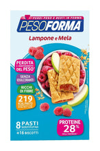 Carica l'immagine nel visualizzatore di Gallery, Pesoforma Biscotti Lampone e Mela, 8 Pasti Sostitutivi Dimagranti, 528g