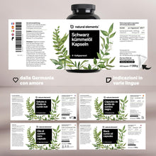 Carica l'immagine nel visualizzatore di Gallery, Olio di semi di cumino nero spremuto a freddo (Nigella sativa originale) - 400 capsule in una fornitura di 6 mesi - 1000