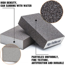 Carica l'immagine nel visualizzatore di Gallery, 6 pezzi Spugna Abrasiva, Grane 60/80/100/120/180/220 Diverse Spugnette Abrasive per legno Lavabile e Riutilizzabile per 