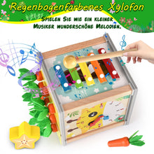 Carica l&#39;immagine nel visualizzatore di Gallery, Cubo di Abilità Motorie in Legno, 7 in 1 Montessori Cubo Multiattività, Cubo di attività in Legno,Giocattolo per attività in Legno,Giochi Educativi, Giochi Bambini, Natale Compleanno Regalo 1 2 3