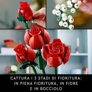 LEGO Icons Bouquet di Rose, Set di Fiori Finti da Costruire, Hobby Creativi per Adulti, Decorazione per Casa, Idea Regalo di San Valentino, per l'Anniversario, per Lei o Lui, Collezione Botanica 10328