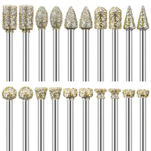 Carica l'immagine nel visualizzatore di Gallery, 20 Pezzi Frese Diamantate per Dremel, Set di Frese Diamantate con Gambo da 3 mm per Pietra Intaglio fai da te, Rettifica