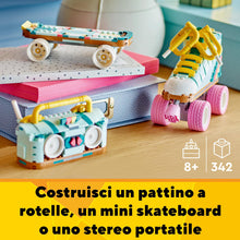 Carica l&#39;immagine nel visualizzatore di Gallery, LEGO Creator 3 in 1 Pattino a Rotelle Retrò Trasformabile in Mini Skateboard o Radio Giocattolo Boom Box, Giochi per Bambine, Bambini, Ragazze e Ragazzi da 8 Anni, Idea Regalo di Compleanno 31148