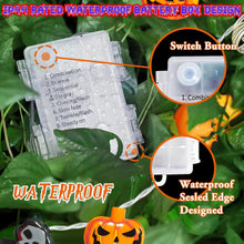 Carica l'immagine nel visualizzatore di Gallery, VEEKAY Luci Zucca Halloween,3.6M 24 LED Halloween Luci Stringa,Luci di Decorazione di Halloween,Pipistrello,Fantasma e Z