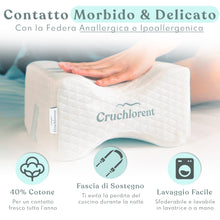 Carica l'immagine nel visualizzatore di Gallery, Cruchlorent Lunar Grid - Cuscino Per Gambe Ortopedico In Memory Foam - Calibrato Per Dormire Sul Fianco Con Supporto Fino a 95 Kg. Combatte i Dolori Lombari, alle Anche, Ginocchia e Nervo Sciatico.