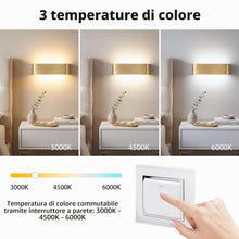 Carica l'immagine nel visualizzatore di Gallery, OOWOLF 29.5CM Applique da Parete Interna 2 Pezzi, Temperatura di Colore Regolabile, 18W Alluminio Effetto Spazzolato – L