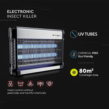 Carica l'immagine nel visualizzatore di Gallery, V-TAC Zanzariera Elettrica 20W con Area di Azione 80 m² - Design Sottile - Zanzariera con Luce Blu UV per Uso Interno ed Esterno - Trappola Elettrica contro Zanzare e Insetti - Potenza 20W