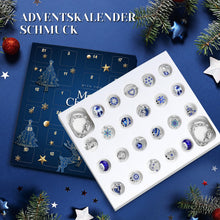 Carica l'immagine nel visualizzatore di Gallery, KAZATE Calendario dell'Avvento 2024 Donna Gioielli Bracciale,Calendario Avvento Ragazza Sorprese Regali,Bambina Natalizi Ciondoli Kit 2 Catene 22 Charms Accessori fai da te Perline Blue