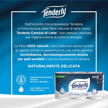Carica l'immagine nel visualizzatore di Gallery, Tenderly Carezza di Latte, 6 Rotoli di Carta Igienica Morbidissima 2 Veli, Realizzata con Fibre 100% Naturali di Latte, Made in Italy