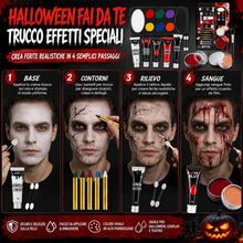 Carica l'immagine nel visualizzatore di Gallery, Trucchi Halloween Sangue Finto Kit, Trucco Halloween Viso Makeup Face Paint