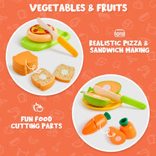 Carica l'immagine nel visualizzatore di Gallery, JOYIN 68 Pezzi Giocattolo da Taglio per Cucina per Bambini, Cibo Finto per Cucina da Gioco, Include Frutta e Verdura in Plastica, Cesto Portaoggetti, Giocattoli Finti, Regali per Bambini