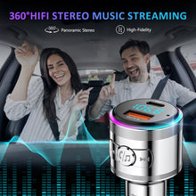 Carica l'immagine nel visualizzatore di Gallery, LENCENT Trasmettitore FM Bluetooth 5.3, PD 20W &amp; QC 3.0 18W Ricarica Veloce, Adattatore Bluetooth per Auto, Wireless FM Radio, Cancellazione del Rumore, Chiamate in Vivavoce, Hi-Fi Musica, 7 Luci LED
