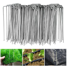 Carica l'immagine nel visualizzatore di Gallery, Velway Set di 50 Picchetti per Telo Pacciamatura - 150x36mm Ø 3 mm Antiruggine Picchetti da Giardino - Fissaggio per Tes