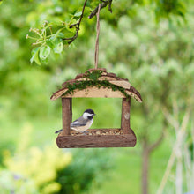 Carica l'immagine nel visualizzatore di Gallery, Relaxdays Mangiatoia per Uccelli, Casette in Legno Dispenser di Mangime da Esterno, Decorazione da Giardino, Marrone