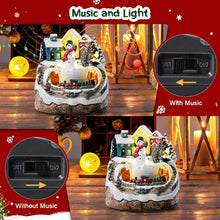 Carica l'immagine nel visualizzatore di Gallery, Auniq Villaggio di Natale con treno rotante, Villaggio Natalizio con Luce LED e Musica Casette Natalizie Case del Villaggio di Natale Scena Decorazioni natalizie per feste Decorazioni Regali di Natale