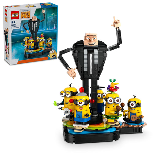 LEGO Cattivissimo Me Gru e Minions in Mattoncini, Set dal Film della Illumination, Personaggi da Costruire che Danzano, Giochi Creativi per Bambine e Bambini da 9 Anni, Regalo da Esposizione 75582