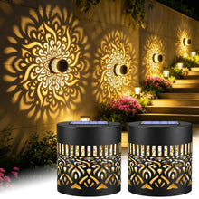 Carica l'immagine nel visualizzatore di Gallery, Confezione da 2 luci decorative solari a forma di mandala, luce solare da parete