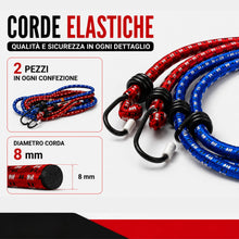 Carica l'immagine nel visualizzatore di Gallery, Bottari Corde Elastiche 200 cm con Gancio di Sicurezza, 2 Pezzi