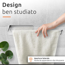 Carica l'immagine nel visualizzatore di Gallery, ECENCE Porta Asciugamani Bagno Adesivo cromo senza Foratura 38cm