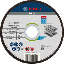 Carica l'immagine nel visualizzatore di Gallery, Bosch Professional Disco standard 10 pezzi per Inox Rapido WA 60 T BF, per acciaio inossidabile, Nero, Ø 125 mm, dritto,