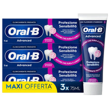 Carica l'immagine nel visualizzatore di Gallery, Oral-b Dentifricio Advanced Protezione Sensibilità 3x75ml, Dentifricio per Denti Sensibili, Pulizia Denti Efficace, Alit