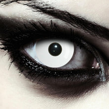 Carica l'immagine nel visualizzatore di Gallery, DESIGNLENSES, Lenti a contatto giornaliere colorate per costume di Halloween da zombie, senza gradazione, 1 paio (2 pezzi), lentes colore completamente (Whiteout, 14.00, 0.00, Diottria)