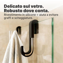 Carica l'immagine nel visualizzatore di Gallery, Minismus Ganci Appendi Accappatoio, Silicone, Senza Forare, Nero Set da 2