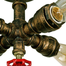 Carica l'immagine nel visualizzatore di Gallery, Plafoniera Industriale Lampada da soffittoper con 4 Yeste Lampada a sospensione a Tubo d'acqua Vintage Illuminazione E27