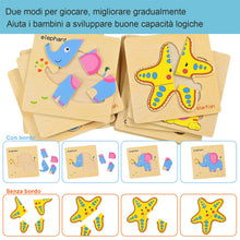 Carica l'immagine nel visualizzatore di Gallery, GOLDGE 16 Pezzi Giocattoli Bambini Animali da Puzzle di Legno, Giochi Bambina 1 Anno 2 3 4 Anni Educativo Pattern Blocchi Regalo per Ragazzo Ragazza