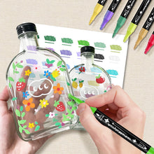 Carica l'immagine nel visualizzatore di Gallery, 24 Colori Pennarelli Acrilici Doppia Punta,Set Pennarelli Professionali