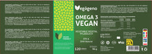Carica l'immagine nel visualizzatore di Gallery, VEGAGENO Omega 3 Vegan – Olio di alghe 2000 mg di origine vegetale con 600 mg di DHA e 300 mg di EPA per dose giornalier
