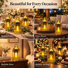 Carica l'immagine nel visualizzatore di Gallery, 10 mini lanterne a LED con telecomando timer, lanterne decorative, oro