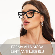 Carica l'immagine nel visualizzatore di Gallery, Occhiali da lettura da donna alla moda con blocco della luce blu e cerniere a molla