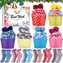 Carica l'immagine nel visualizzatore di Gallery, 6 Paia Calzini Morbidi Donna Natale Divertenti - Idee Regalo Comodi Caldi Invernali Cupcake Soffici Colorati per Casa - Regali per Ragazze Amica Sorella Mamma