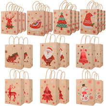 Carica l'immagine nel visualizzatore di Gallery, SENTAIMAO 24 sacchetti regalo natalizi in carta kraft, con manico, per confezioni regalo di Natale, forniture per feste di Natale