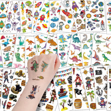Carica l'immagine nel visualizzatore di Gallery, ACWOO Tatuaggi Temporanei per Bambini, 30 Fogli 350 Pezzi Finti per Ragazzi, Set per Adulti Festa Compleann (Dinosauro +