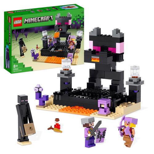 LEGO Minecraft The End Arena, Set Battaglia Giocatore Contro Giocatore con Lava, Ender Drago Giocattolo e Figura Enderman, Giochi per Bambini, Bambine, Ragazzi e Ragazze da 8 Anni in su 21242