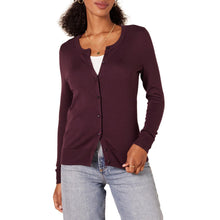 Carica l'immagine nel visualizzatore di Gallery, Amazon Essentials Cardigan Girocollo Leggero (Taglie Forti Disponibili) Donna, Bordeaux, L