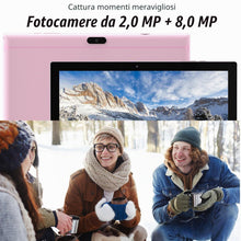 Carica l'immagine nel visualizzatore di Gallery, Tablet PC Android 13 2-in-1 da 10,1 pollici MTK6755 Octa Core 6GB RAM (3GB+3GB espandibili) 128GB ROM 4G LTE 1280×800 IPS Doppia fotocamera 5MP+13MP 5000mAh con tastiera, mouse e stilo