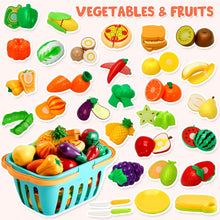 Carica l'immagine nel visualizzatore di Gallery, JOYIN 68 Pezzi Giocattolo da Taglio per Cucina per Bambini, Cibo Finto per Cucina da Gioco, Include Frutta e Verdura in Plastica, Cesto Portaoggetti, Giocattoli Finti, Regali per Bambini