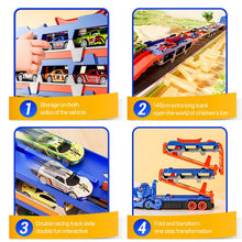 Carica l'immagine nel visualizzatore di Gallery, Sternstunde Camion Giocattolo Per Bambini, Con 12 Auto Da Corsa Macchinine Per Bambini, Auto Giocattolo Portatile Camion