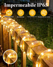 Carica l'immagine nel visualizzatore di Gallery, Tacobey Tubo Luci di Natale da Esterno, 10M 100 LED Catena Luminosa Esterno Solare, Impermeabile, 8 Modi, Decorative Per