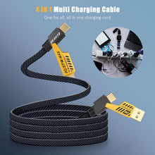 Carica l'immagine nel visualizzatore di Gallery, YISH Multi Cavo di Ricarica 4 in 1：[1.8M] Nylon Universale Multiplo USB Cavetto con USB A/USB Tipo C a 65W USB C+ 27W PD