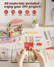 Carica l'immagine nel visualizzatore di Gallery, ROBOTIME Kit Casa delle Bambole in Miniatura DIY-Casa di Dolci di Natale, Kit Modello in Legno con Luci LED, Modellismo da Costruire Adulti, Decorazione per la Casa e Regalo di Natale