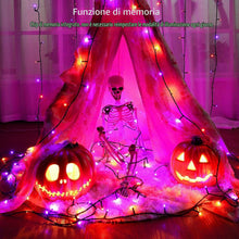 Carica l'immagine nel visualizzatore di Gallery, ODEETRONIC Halloween Catena Luminosa Arancia + Viola, 20M 200 LED Esterno Natale Decorazione Stringa Luci 8 Modalità Imp