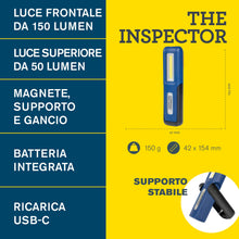 Carica l'immagine nel visualizzatore di Gallery, Rapid Lampada da Ispezione LED Ricaricabile, Magnetica, USB-C, 500/1000 lm