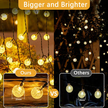 Carica l'immagine nel visualizzatore di Gallery, Luci Solari Esterno, 60LED/13.2M/8 Modalità Catena Luminosa Esterno, IP65 Impermeabile Lampade Solari da Giardino per Festa, Campeggio, Balcone, Matrimonio, Gazebo(Bianco Caldo+ Funzione di Memoria)