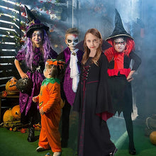 Carica l&#39;immagine nel visualizzatore di Gallery, PABTID Costume da Vampiro per Bambina e Ragazza Halloween Dress Up Party Travestimento Gotico Victorian Vampira Cosplay Carnevale Festa a Tema Vampiro (140)