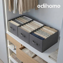 Carica l'immagine nel visualizzatore di Gallery, edihome, Organizer Armadio con Divisori per Cassetti, Contenitori Salvaspazio per Vestiti e Jeans, Organizzatore Pieghevole per Magliette e Biancheria (Pack 3 unità - 8 Divisori - Grigio scuro)