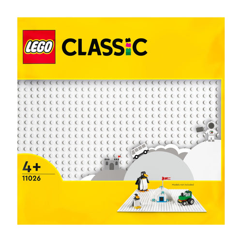 LEGO Classic Base Bianca, Tavola per Costruzioni Quadrata con 32x32 Bottoncini, Piattaforma Classica per Mattoncini per Costruire ed Esporre per Bambini e Bambine da 4 Anni in su 11026